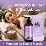 Lavender & Peppermint Infused Massage Body Oil - Warming & Moisturizing Formula for Men & Women, 10.2 Fl.Oz