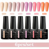 6pcs Gel Nail Polish Set HEMA Free 7ml Semi Permanent Soak Off UV Gel Varnish Nail Art Decoration Summer Nails Nail Supplies DIY