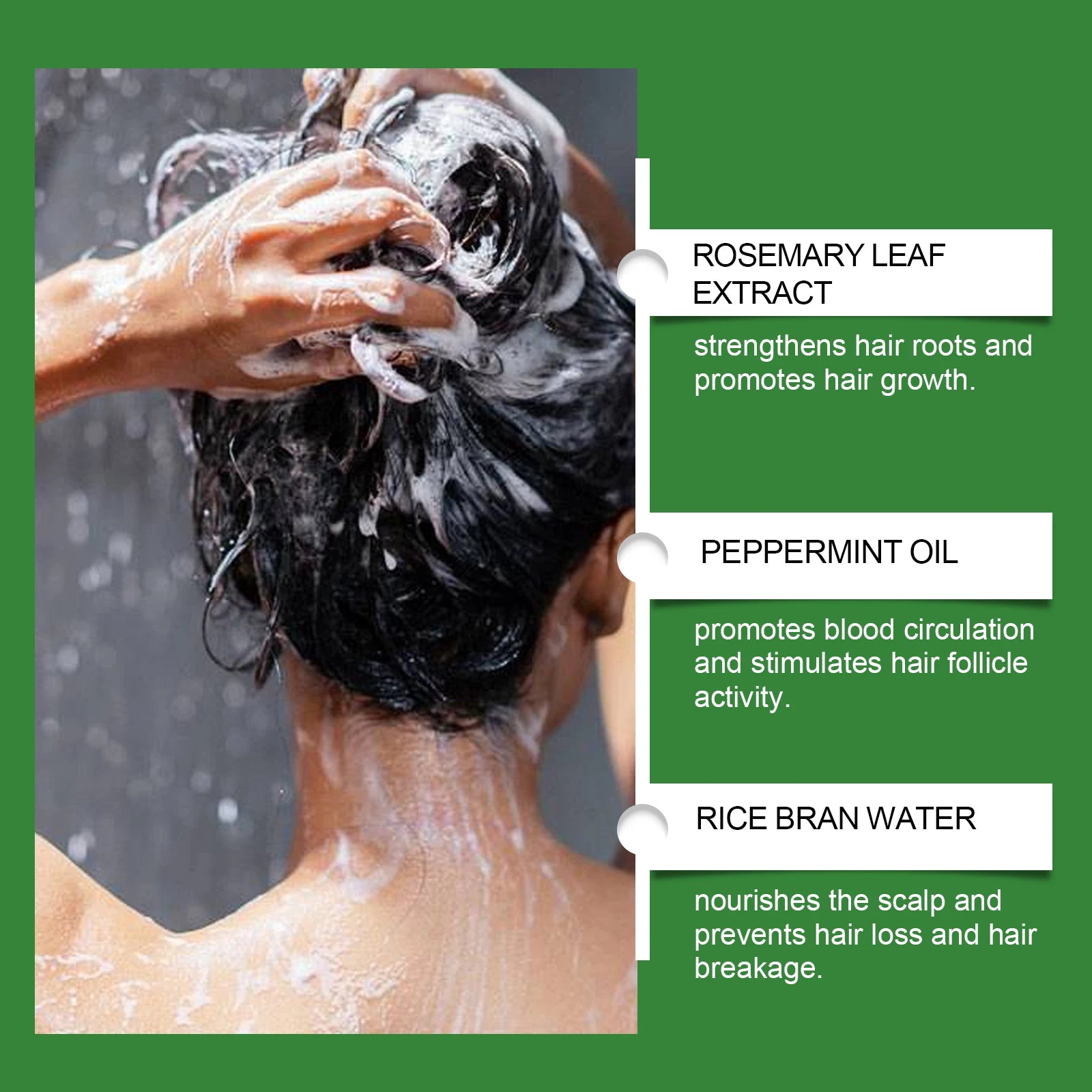 Rosemary Hair Growth Spray with Rice Water Hair Care Oil for Scalp Hydrate Thickness Anti-Flake Soft Smooth Strengthen Hair Mist