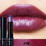 Diamond Pink Lipstick Metallic Glitter Lipstick Waterproof Shiny Pearlescent Dark Blue Red Matte Lip Gloss Halloween Lips Makeup