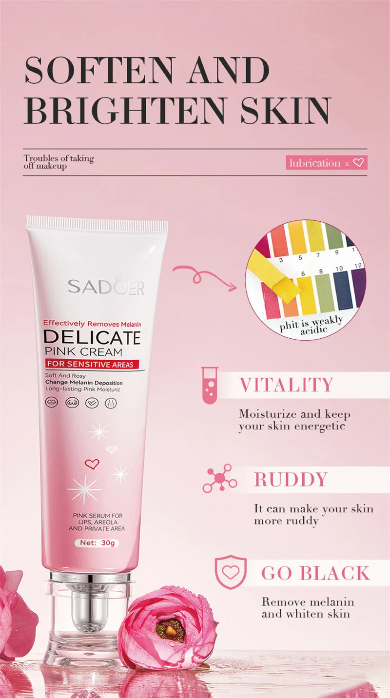 2pcs  Body Cream Lighten Melanin Pink Underarm Knees Inner Thighs Bleaching Cream Moisturizing Brightening Skin Care