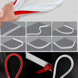 Rubber Silicone Shower Barrier Water Stopper Bathroom Waterproof Strip Water Retaining Strip Bendable Door Bottom Sealing Strip