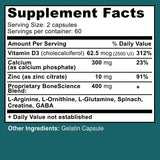 Height Growth Supplement With Vitamins and Calcium Zinc Improves Bone Strength Natural Promotes Growth Improve Immunity, Vegan