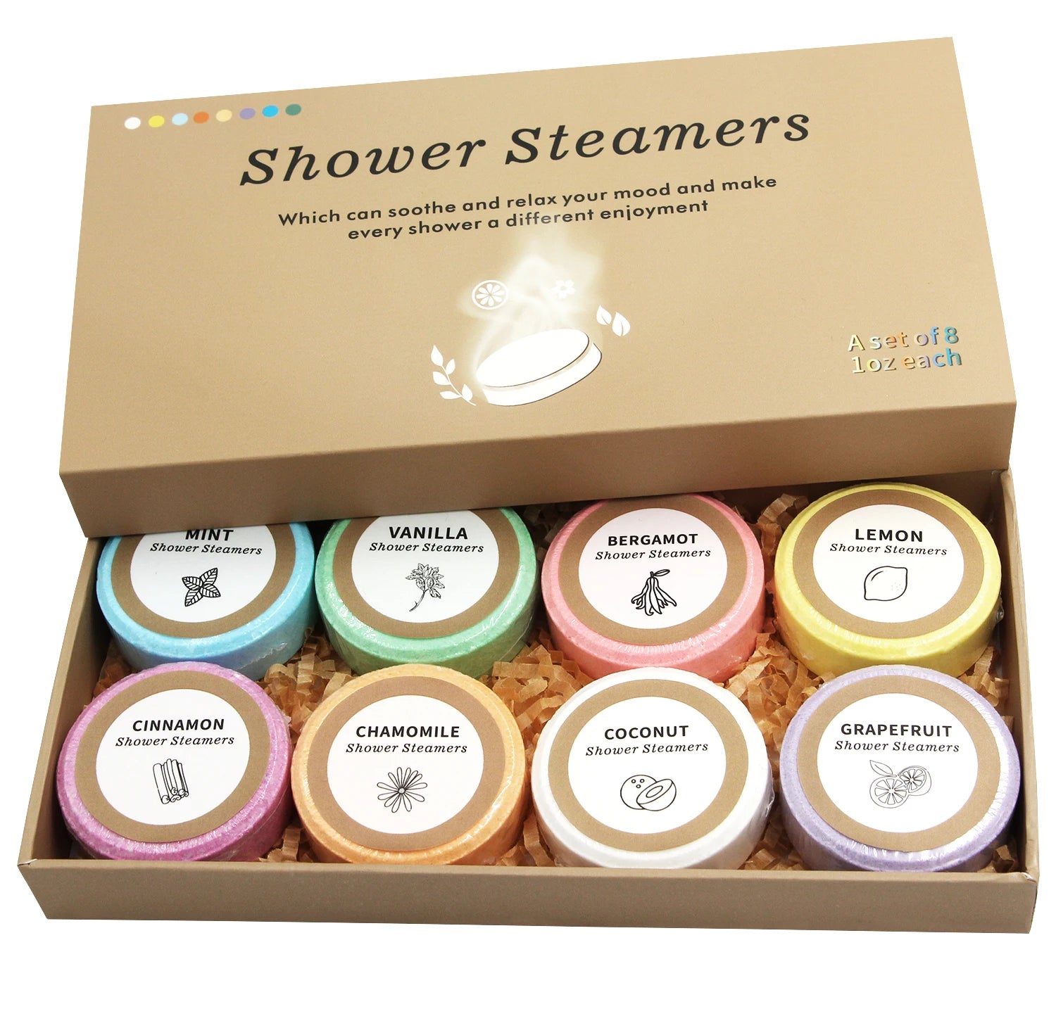 Shower Steamers - 8 Pack Shower Bombs Gifts For Her With Essential Oil For Home SPA, Self-Care & Relaxation Valentine's Birthday