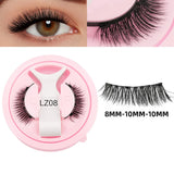 2 Pairs Magnetic Eyelash Natural Look Fluffy False Eyelashes Reusable Magnetic Eyelash Set with Applicator No Glue Need Makeup
