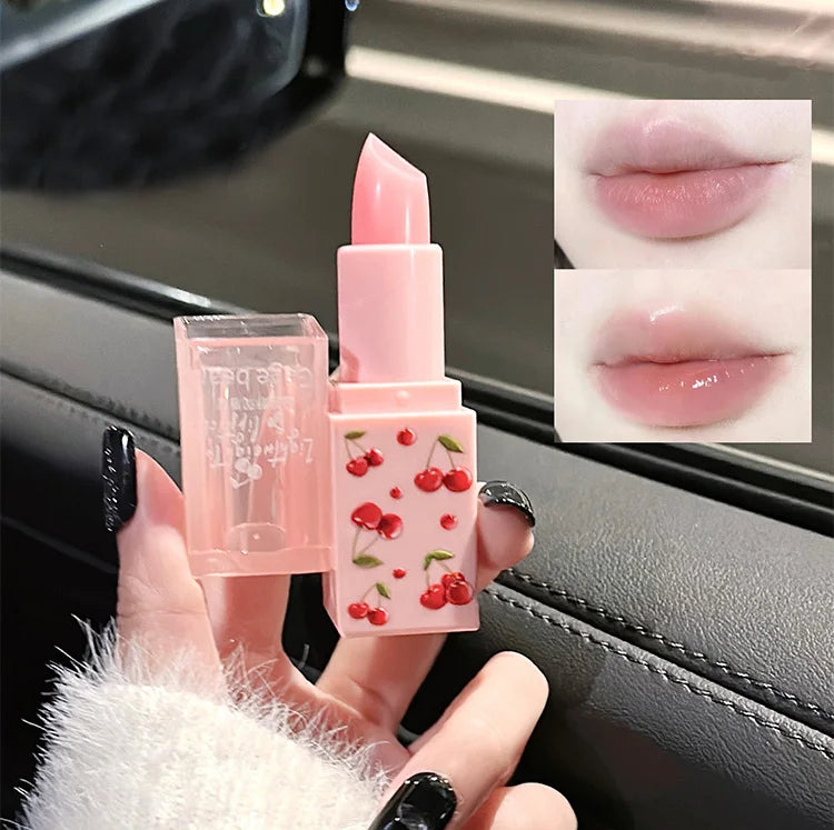 Cherry Hydrating Lip Balm and Lip Oil Set Gege Bear Light Moisturizing Soothing and Tender Lips for Winter Use