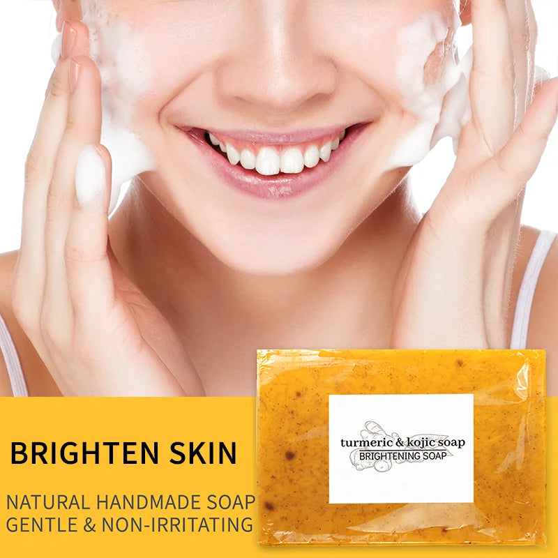 100g Turmeric & Kojic Acid Soap Whitening For Dark Spots Deep Moisturizing, Oil Control & Hydrating Body Wash with Ginger