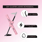 WINKLURE Manga Lash Clusters Kit Cat Lashes with Lash Bond & Seal Cluster Eyelash Extensions Mixed Tray Eyelash Clusters Kit