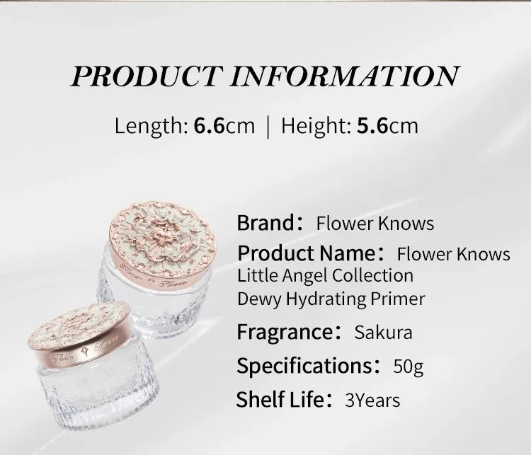 Little Angel Flower Knows Face Primer Oil control Long-Lasting Moisturizing Vegan Makeup Base Foundation Primer 50g/1.7fl.oz