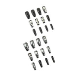 Transform Your Nails With 24pcs Extra Long Stiletto French Style Modern Classic Simple BLACK Solid Color Full Cover Fake Nail Ki