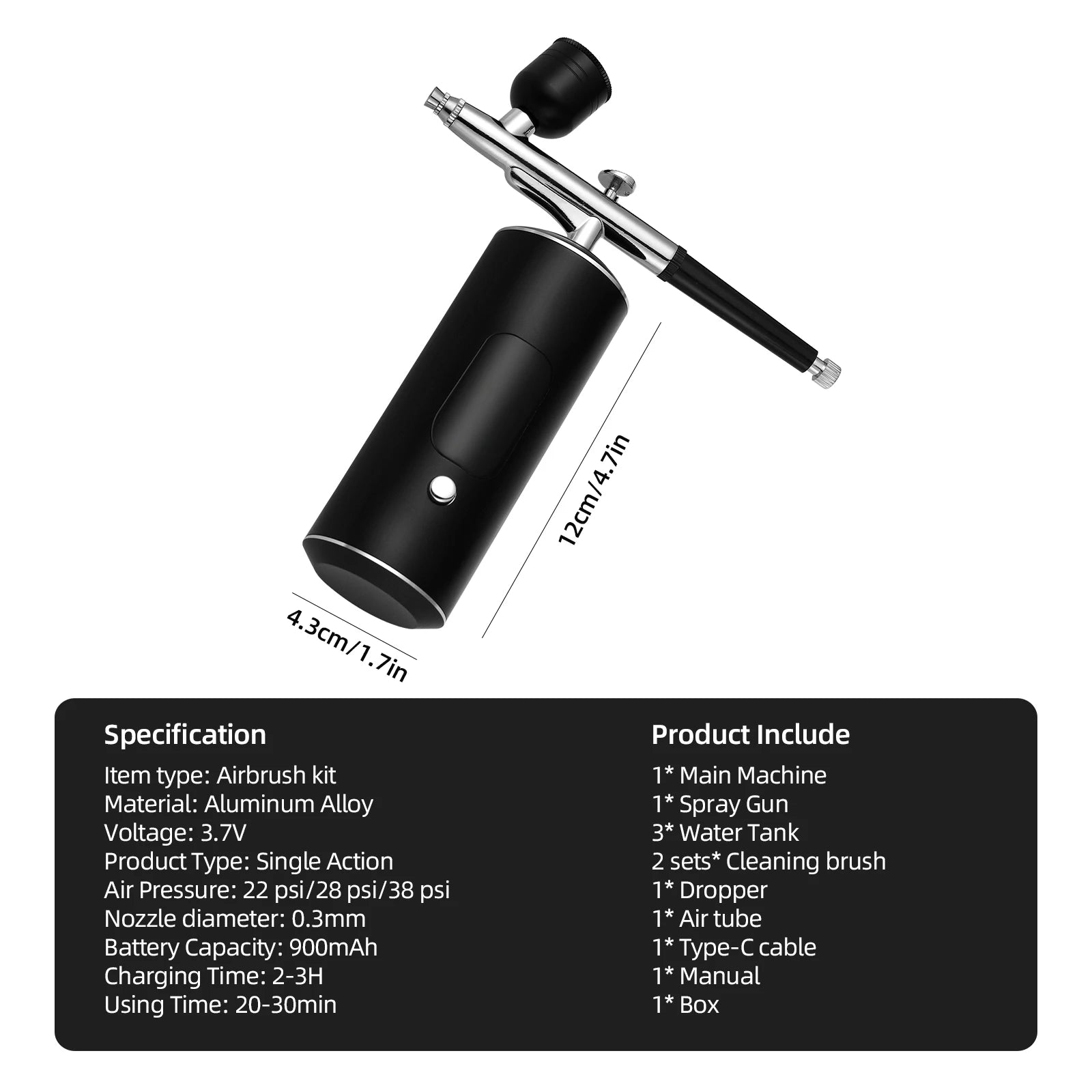 Portable Airbrush Mini Air Compressor Kit Paint Spray Gun For Nail Art Tattoo Craft Cake Pastry Painting Face Hydrating Sprayer