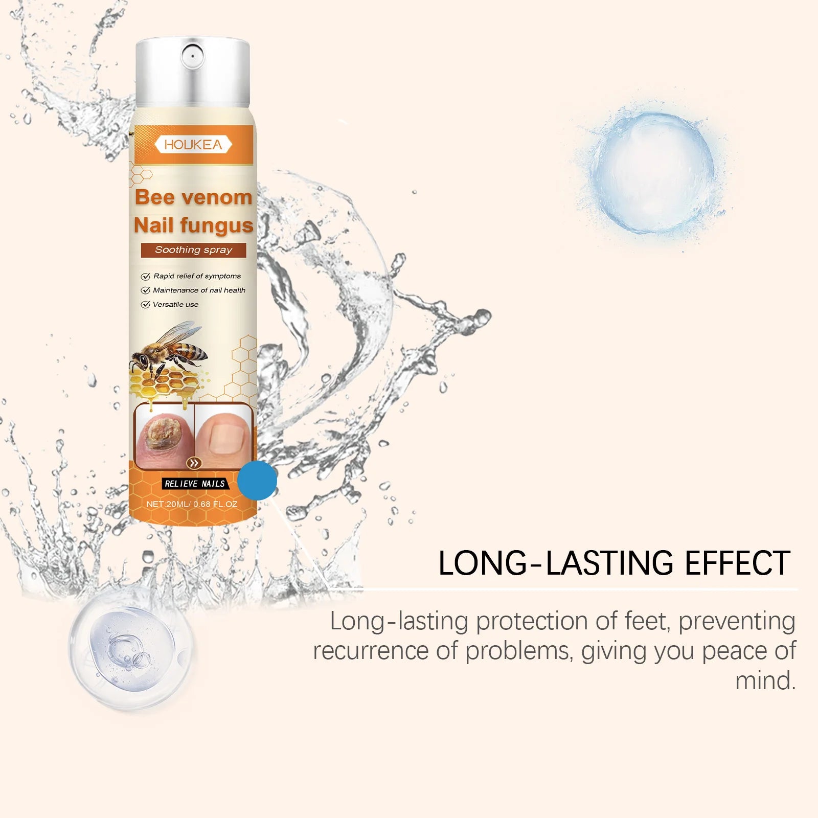 Bee Venom Nail Fungus Repair Spray Gray Nail Treatment Onychomycosis Paronychia Removal Relieve Foot Odor Hand Foot Nail Care