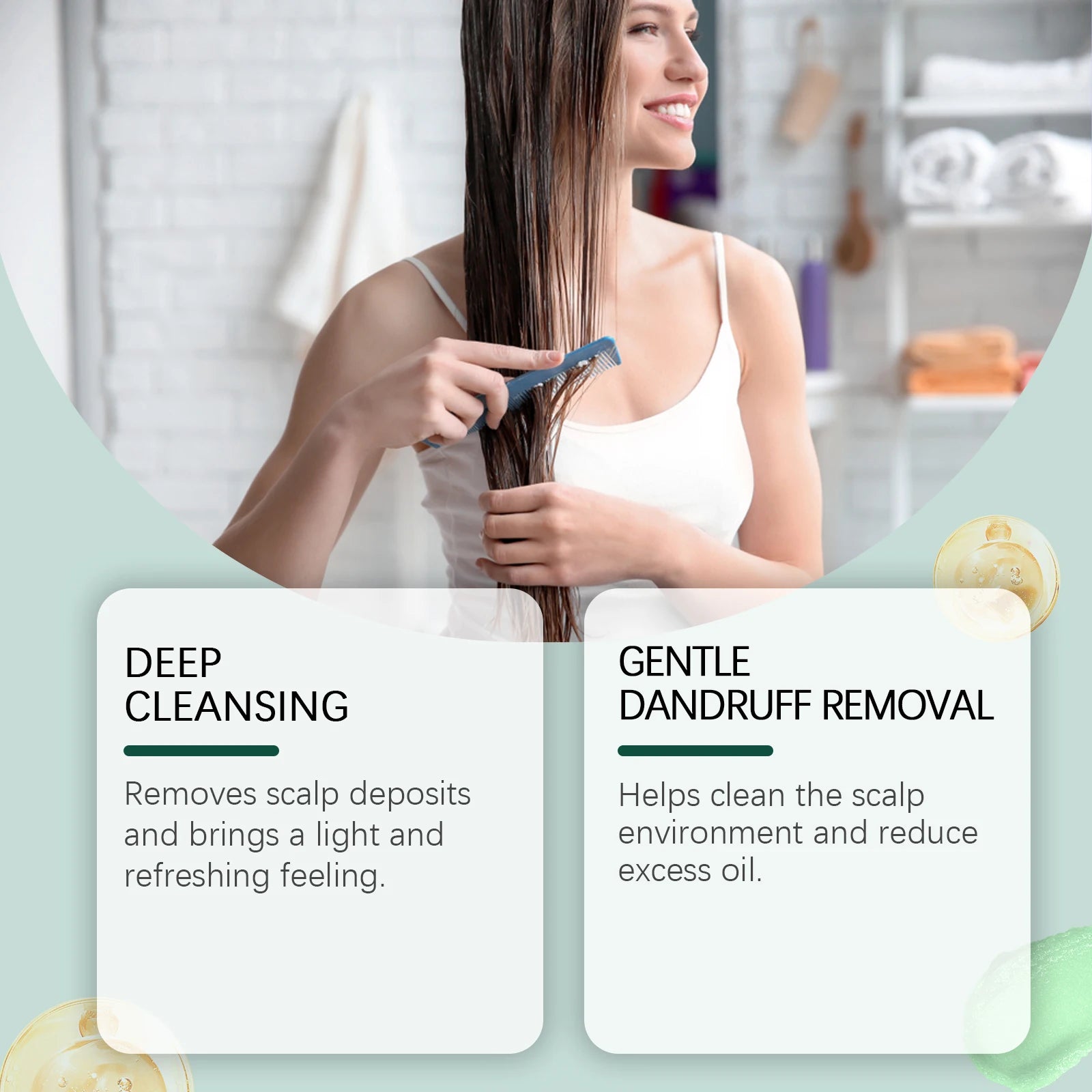 Scalp Scrub Exfoliator With Massage Brush Peppermint Rosemary & Sea Salt For Oil Control Dandruff Deep Cleansing Refreshing Set