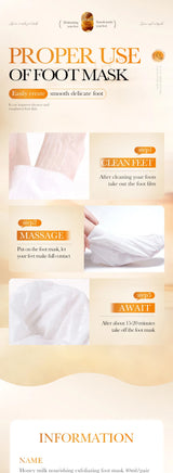 5 Pairs SADOER Honey Milk Nourishing Exfoliating Foot Mask Improves Rough Skin Smooths And Delicately Tenders Feet Skin Care