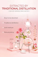 Damask Rose Hydrosol Rose Water Nourishing Skin Improve Dullness Facial Hydrating and Moisturizing Toner Face Serum Skincare