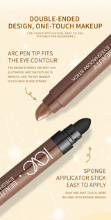Double-ended Eyeshadow Pen Eyeliner Multiuse Shimmer Shadow Pearlescent Glitter Brightening Longlasting Waterproof Sweat-proof