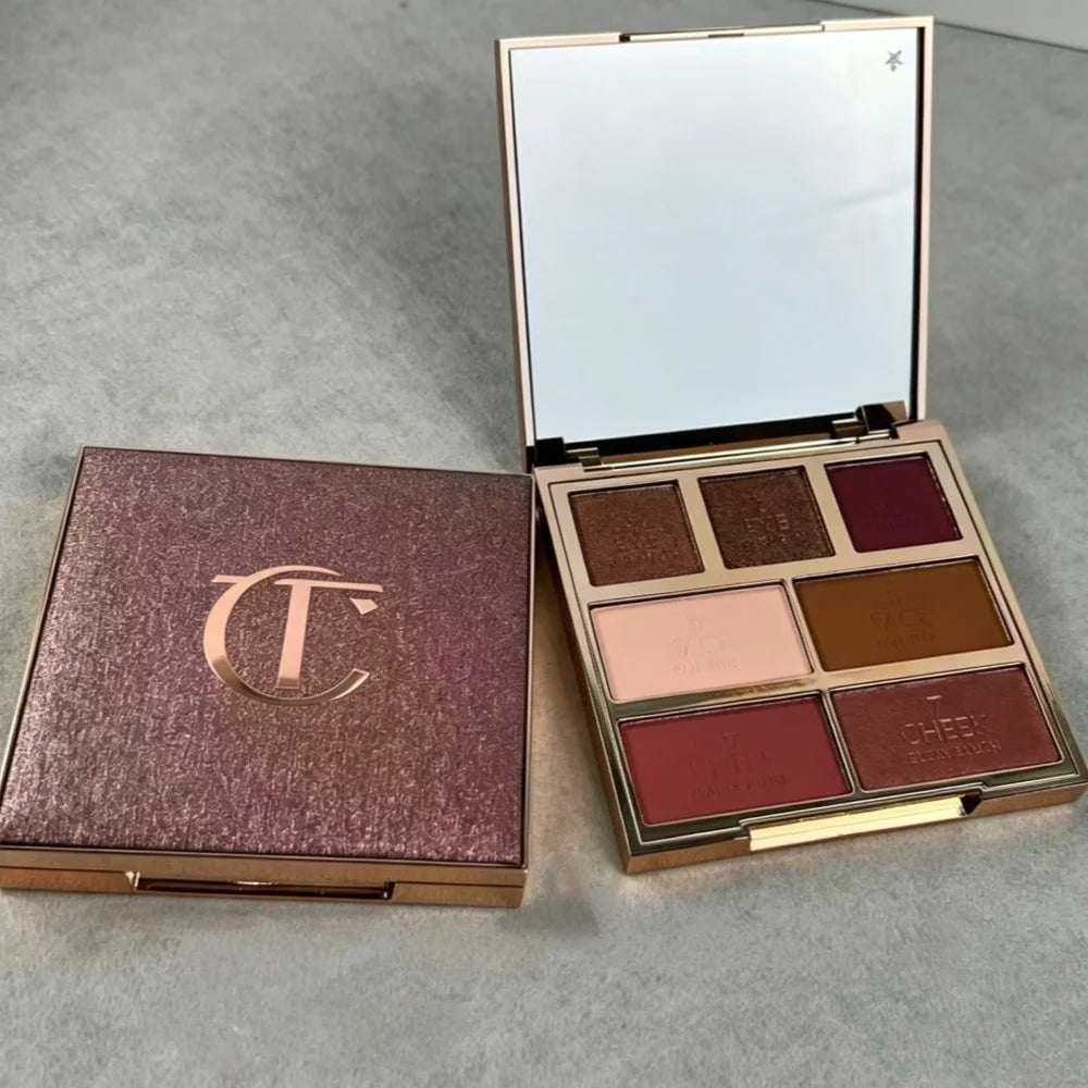 Charlotte Tilbury Peachy Blush For Cheeks Easy To Blend&Eyeshadow Contour Palette To Enhance Facial Features And Add Dimension
