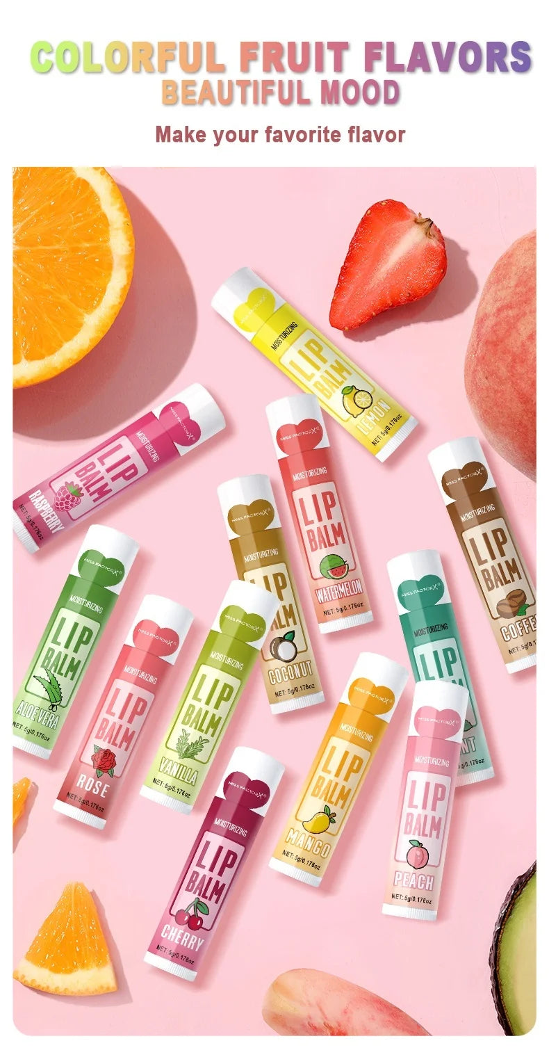 12 PCS/Gift Lip Balm Set 5g Deep Moisturizing and Long-Lasting Moisturizing Exfoliating to Create Hydrated Lips