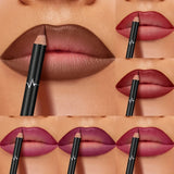 Pudaier 6-Color Waterproof Matte Lip Liner - Long-Lasting, Non-Transfer Formula, Matte Finish, 6 Versatile Shades