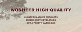 WOSHEER Manga Lash Clusters Kit Cat Lashes with Lash Bond & Seal Cluster Eyelash Extensions Mixed Tray Eyelash Clusters Kit