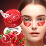 Pomegranate Eye Mask Multi-Effect Nourishing And Moisturizing Eye Patch for Hydrating the Eye Area 60pcs/bottle-1 bottle