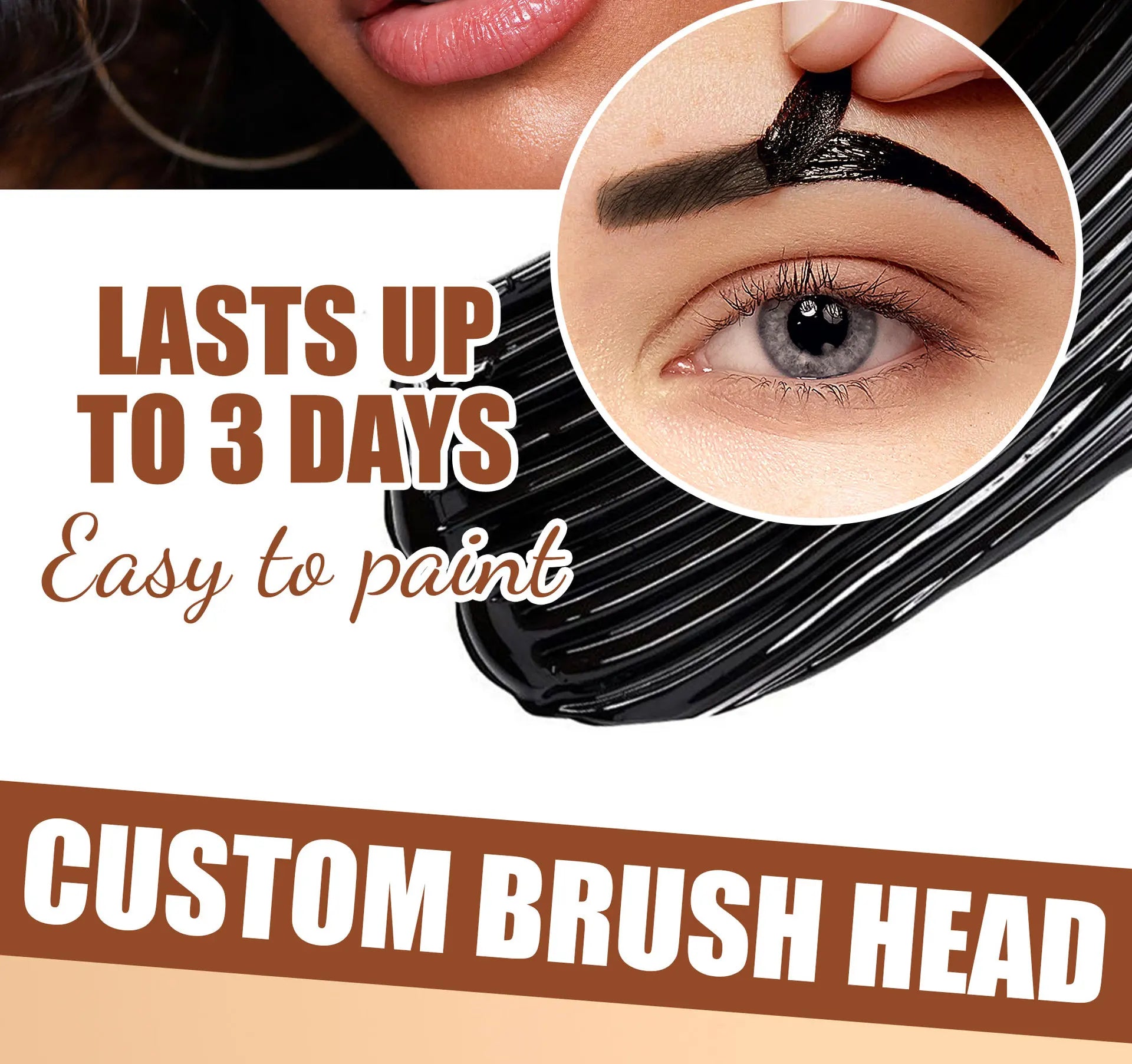HANDAIYAN 5-color brush head peel-off eyebrow tint Waterproof, long-lasting, and smudge-proof peel-off eyebrow tint