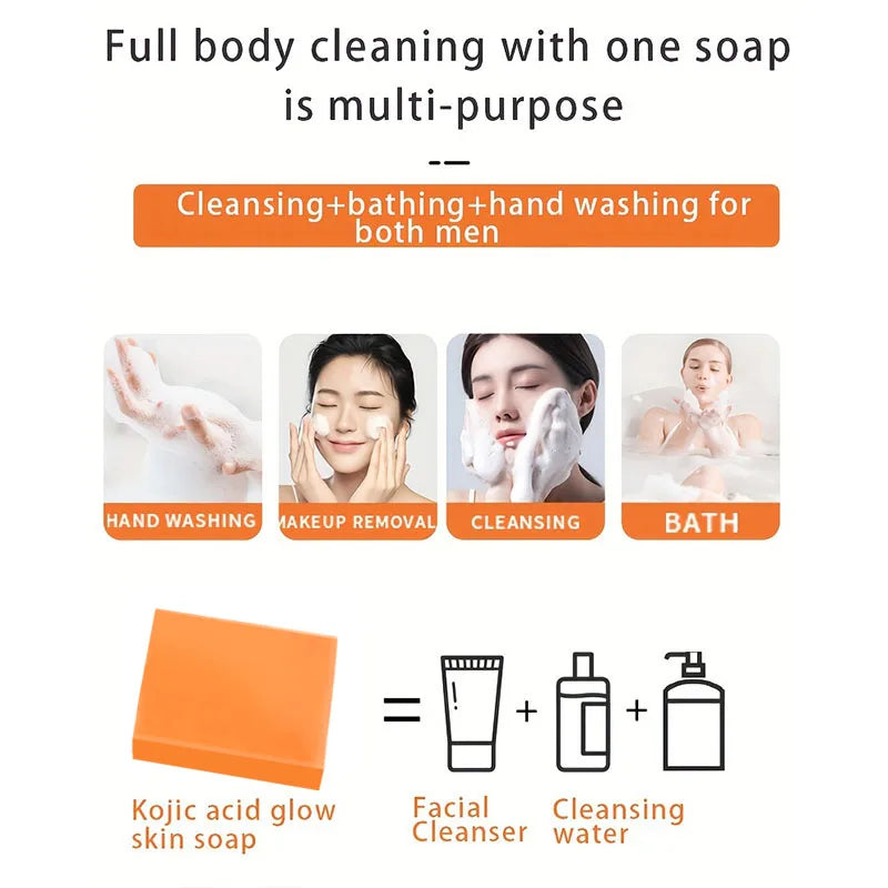 Kojic Acid Soap For Face And Body Bath More Radiant Gentle Cleansing Soap For Women Create a more even-looking Light Beige
