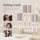 Barber Professional Round Blow Dry Brush, Professional Curly Hair Hot Cylinder Comb, 5 Sizes, Suitable for Fashionable Curly Hair Styling, Suitable for Women's Styling, Blow Drying, Curly Hair, Smoothing, Short Hair, Medium a
