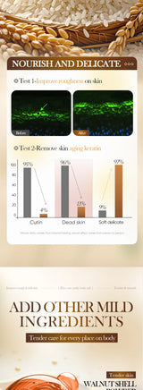 BIOAOUA Rice Pulp Bath Salt Scrub Gentle Exfoliating Body Scrub for Soft Smooth Skin Exfoliator Moisturize and Nourish