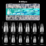 Luxury False Nail Tips Soft Gel Fingertip Semi-matte Capsules Almond French Coffin Full Cover Artificial Fake Nails Extension