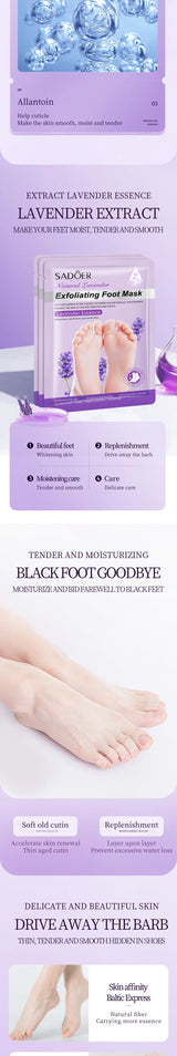 SADOER  Exfoliating Feet Mask Exfoliating Foot Peel Mask Socks Pedicure Peeling Dead Skin Remover Feet Mask Peel Moisturizing