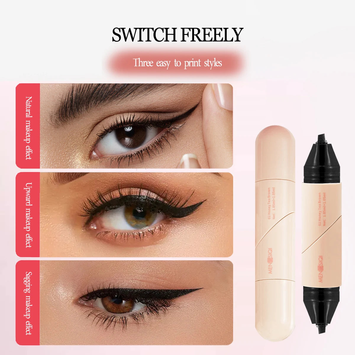 Rotary Seal Eyeliner Pen, Smooth And Smooth, Versatile Waterproof, Not Easy To Faint Makeup, Natural Seal Eyeliner Pen