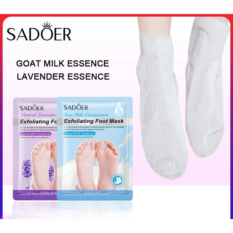 SADOER  Exfoliating Feet Mask Exfoliating Foot Peel Mask Socks Pedicure Peeling Dead Skin Remover Feet Mask Peel Moisturizing