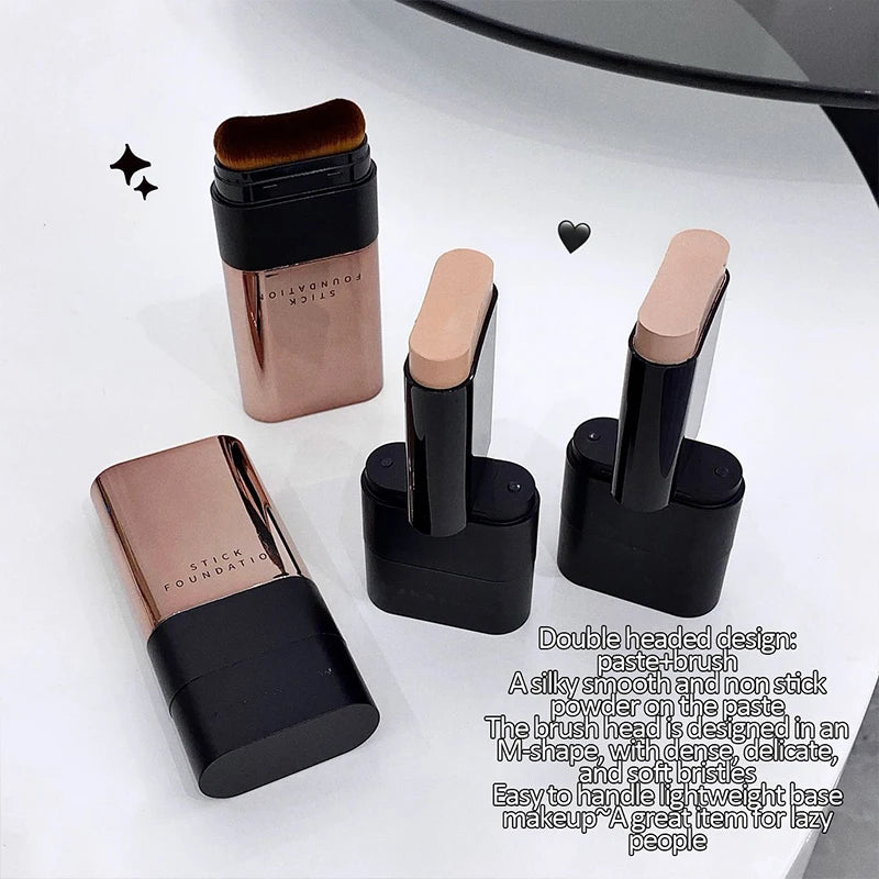 Eraser Foundation Rod Products, Velvet Moisturizing Light Concealer Liquid Foundation, Double Head Foundation Make-up With Brush