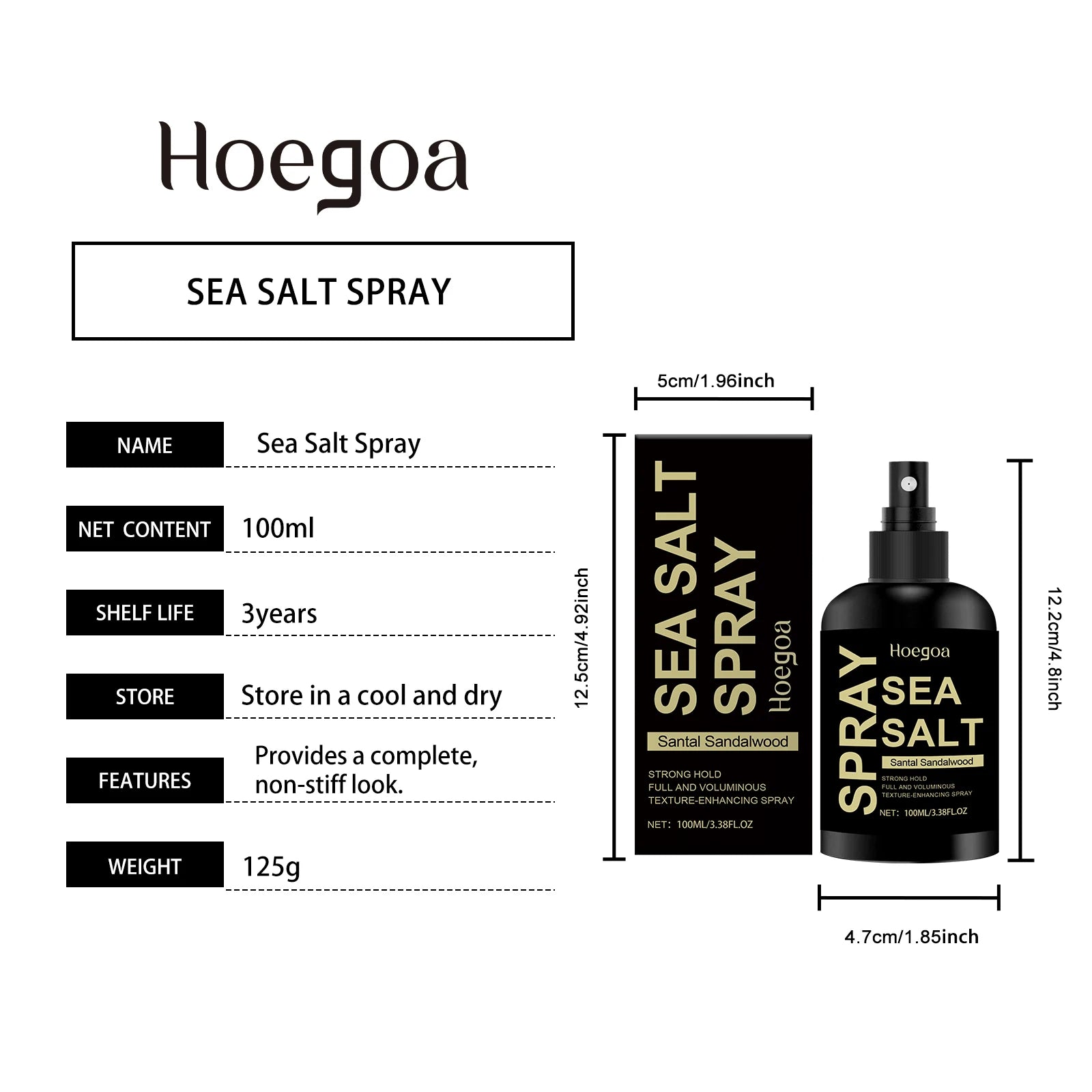 Lasting Sea Salt Styling Spray For Volume Texture Thickness Light Hold Texturizing Thickenin Hairdress Salon Holding Spray