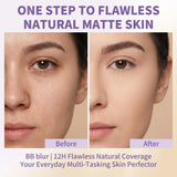 Matte Tinted Moisturizer BB Cream Long-Lasting Smooth Foundation Base Medium Coverage Blur Pores Even Skin Tone Non-greasy Makeu