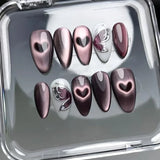 24Pcs Pink Jelly Long Stiletto 3D Flower Pearl Glazed Glass Press On Nails Sweet Style DIY Manicure