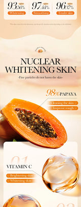 100g Papaya Vitamin C Exfoliating Scrub Cream, Hypoallergenic, Moisturizing, Exfoliation, Scented with Papaya, Deep Cleansing