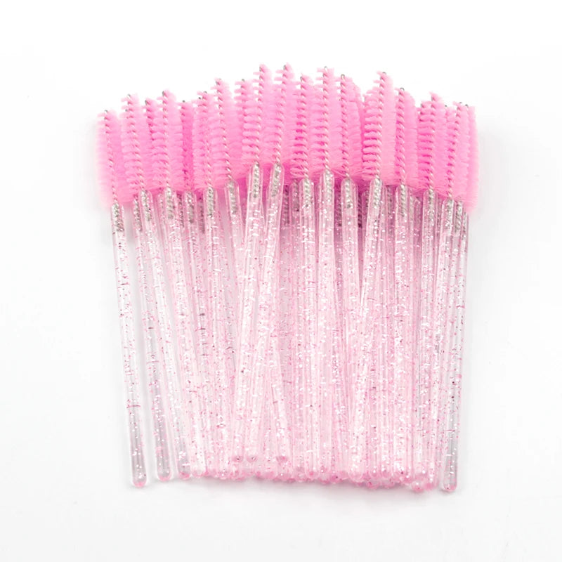 25/50/100 Pcs Eyelash Brushes Mascara Wands Eyelash Makeup Brush Spoolies for Eyebrow Eye Lash Extension Removing Beauty Tools