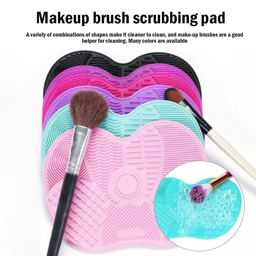 Colorful Brush Cleaner Scrubbe Board Cosmetic Makeup Brush Washing Silicone Gel Cleaning Mat Foundation Makeup Brush Cleaner Pad