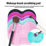 Colorful Brush Cleaner Scrubbe Board Cosmetic Makeup Brush Washing Silicone Gel Cleaning Mat Foundation Makeup Brush Cleaner Pad