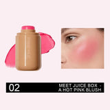 New Blush Stick 3-in-1 Cheek Lip Tinted Moistured Blush Stick Silky Brighten Blush Cream Blusher Cosmetics Tubes Matte Contour