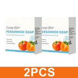 Persimmon Soap Bar Japanese Persimmon & Green Tea Extract For Men and Women Gentle on All Skin Types Deodorizing Soap Rose Scent