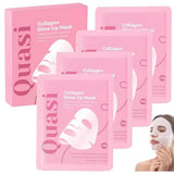 4PCS Quasi-Biological Collagen Hydrating Mask Overnight Brightening Anti-Aging Pore Minimizing Fine Line Reducing Mask Face Care