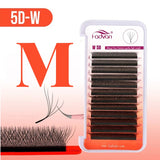 FADVAN M/L/L+/C/D Curl 3D/4D/5D W Shape Eyelash Extensions Waterproof Curling Natural Volume Lashes Soft Black False Eyelashes