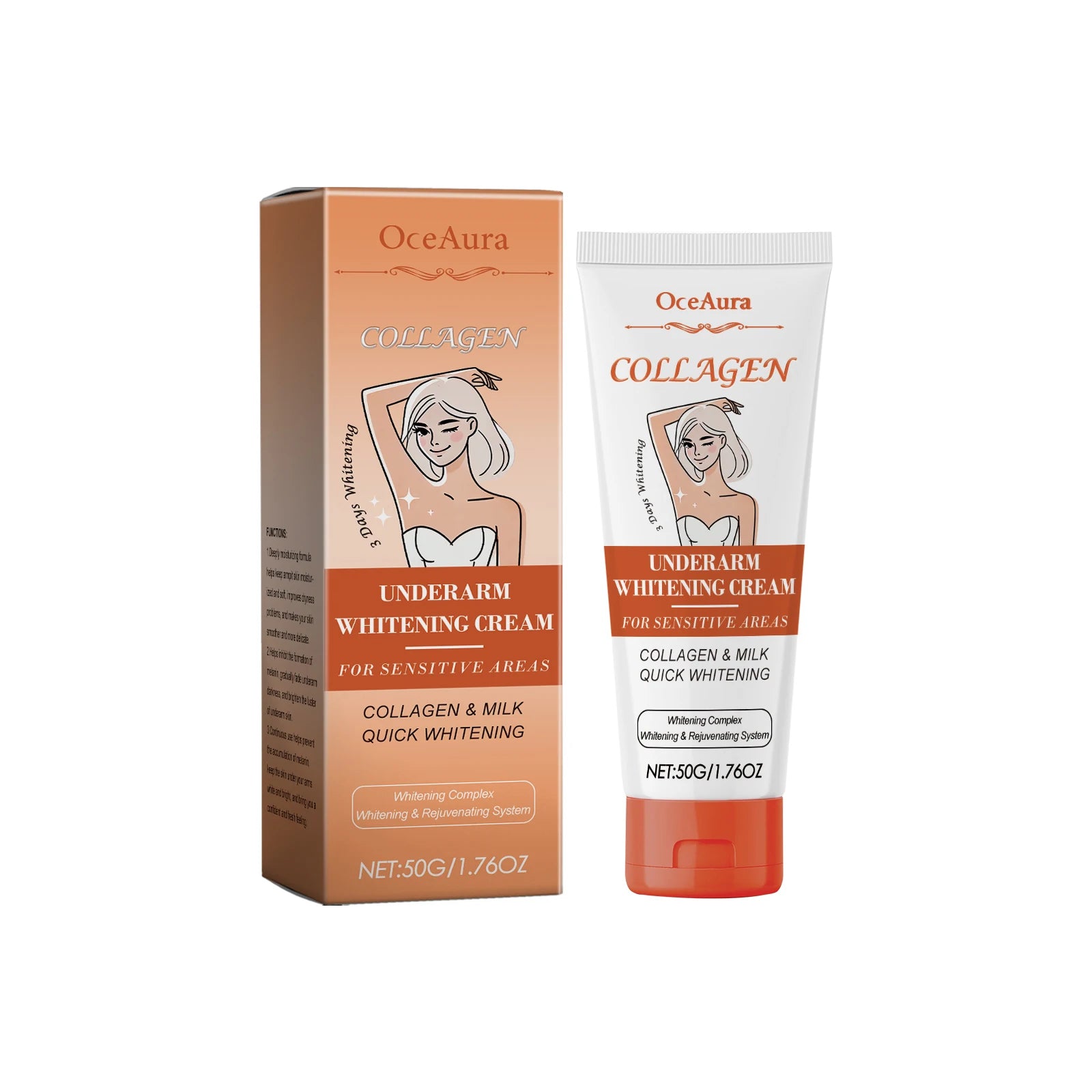 Underarm Whitening Cream Armpit Legs Knee Elbow Cream Remove Dark Spots Melanin Brighten Skin Care Moisturizing Skin Cream 50g