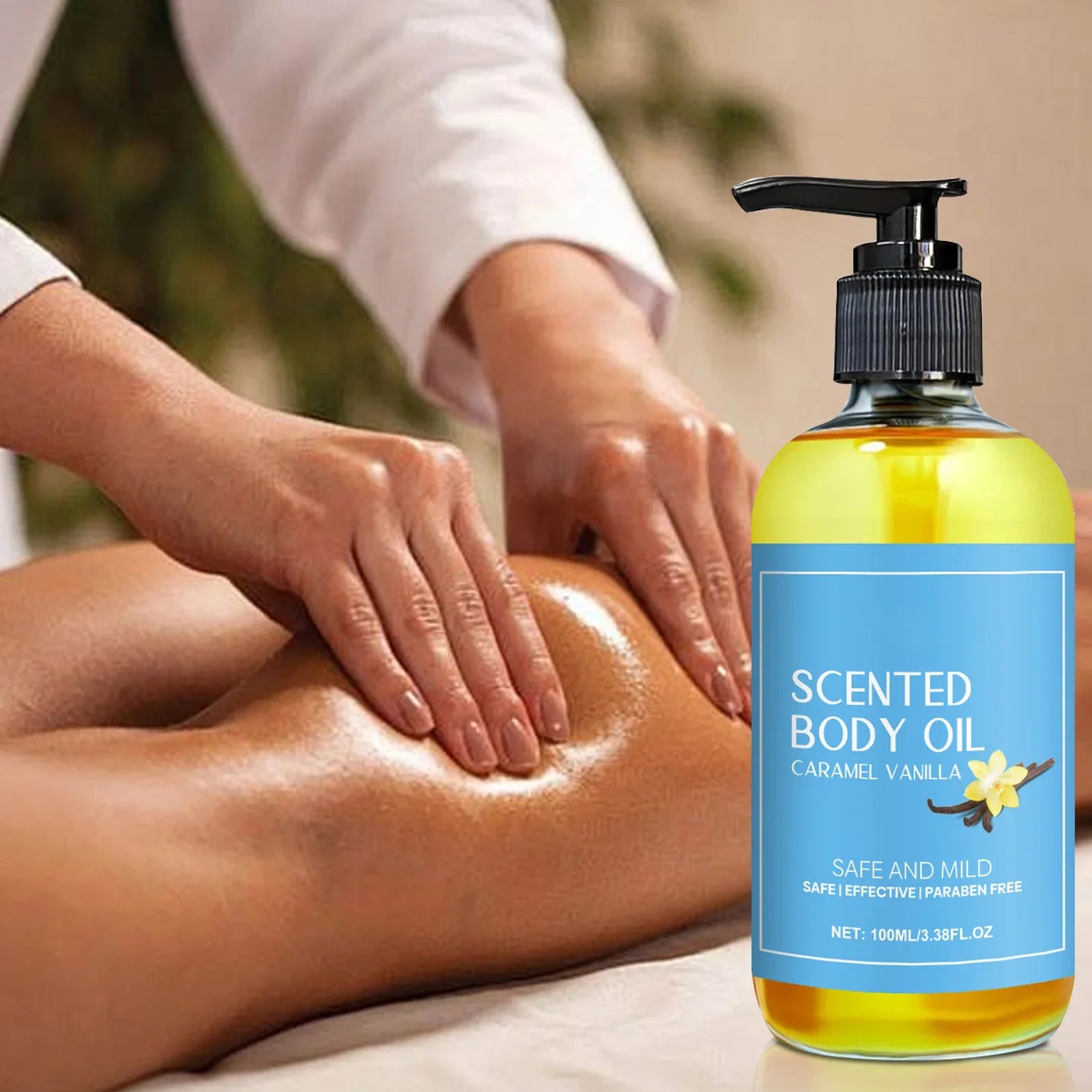 1-5pcs Stress Relief Body Oil with Vanilla - Deeply Moisturizes & Soothes Muscles, Herbal Formula for Relaxing Bath & Massage.