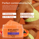 Papaya And Tomato Combination Scrub, Reduce Spots, Whitening, Exfoliating, Moisturizing, Smooth Skin, For Face And Body, 250g
