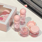 2pcs Lip Gloss and Lip Mask Set, Moisturizing Lips, Moisturizing Peach-flavored Makeup Set