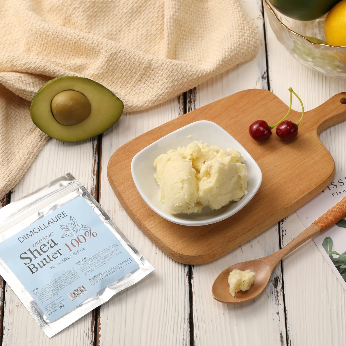 Dimollaure 50g Natural Organic Unrefined Shea Butter Maternity Stretch Marks Repair Body Massage Skin Care Smooth Cosmetics Raw